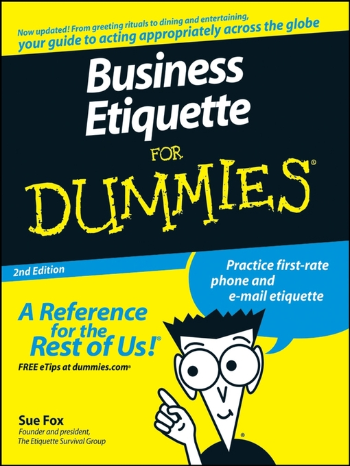 Title details for Business Etiquette For Dummies by Sue Fox - Available